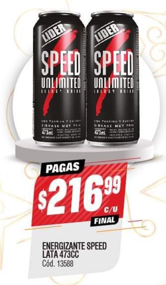 Supermercados Yaguar Energizante speed lata 473CC oferta