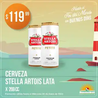 Supermercados Buenos Días Cerveza stella artois lata oferta