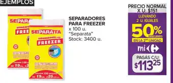 Carrefour Market Separata Separadores para Freezer 100u oferta