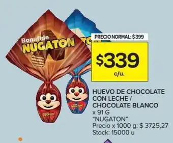Carrefour Nugaton Huevo de Chocolate con Leche / Chocolate Blanco 91g oferta