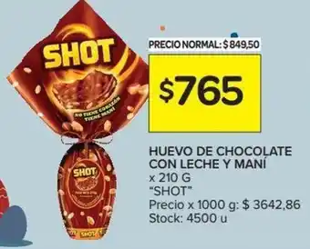 Carrefour Shot Huevo de Chocolate con Leche y Maní 210g oferta