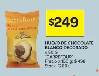 Carrefour Carrefour Huevo de Chocolate Blanco Decorado 50g oferta