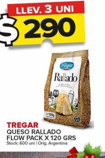Carrefour Maxi Queso rallado tregar x 120g oferta
