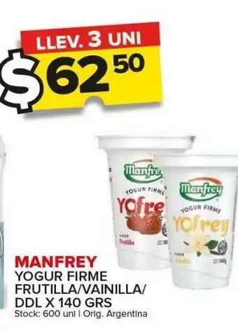 Carrefour Maxi Yogur manfrey x 140g oferta