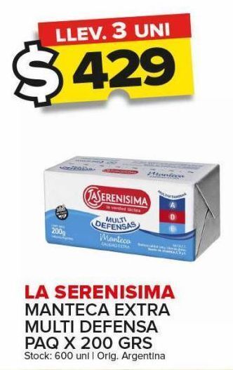 Carrefour Maxi Manteca la serenísima x 200g oferta
