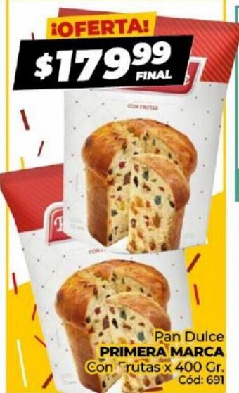 Diarco Pan Dulce Primera Marca Con Frutas x 400 gr. oferta