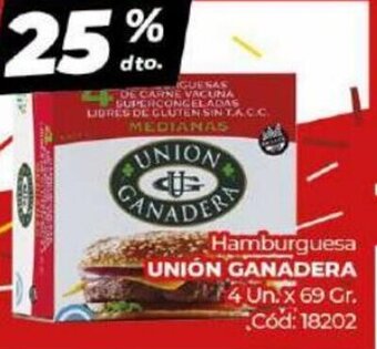 Diarco Hamburguesa Unión Ganadera 4 un x 69 gr. oferta