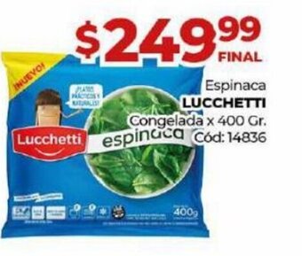 Diarco Espinaca Lucchetti Congelada x 400 gr. oferta