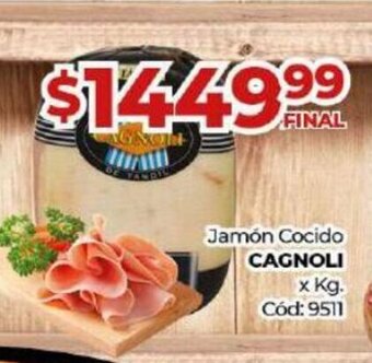 Diarco Jamón Cocido Cagnoli x kg. oferta