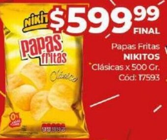 Diarco Papas Fritas Nikitos x 500 gr oferta