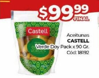 Diarco Aceitunas Castell Verde Doy Pack x 90 gr. oferta