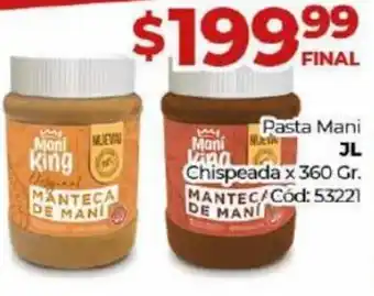 Diarco Pasta Mani Chispeada x 360 gr. oferta
