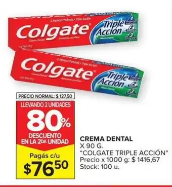 Carrefour Colgate Triple Acción Crema Dental 90g oferta