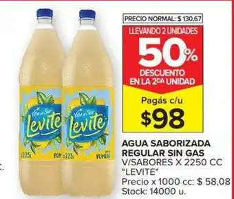 Carrefour Levite Agua Saborizada Regular Sin Gas 2250cc oferta
