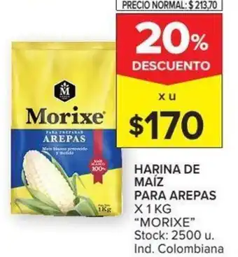 Carrefour Morixe Harina de Maíz para Arepas 1kg oferta
