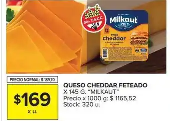 Carrefour Milkaut Queso Cheddar Feteado 145g oferta