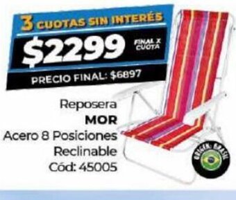 Diarco Reposera MOR Acero 8 Posiciones Reclinable oferta