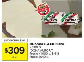 Carrefour Doña Aurora Mozzarella Cilindro 500g oferta