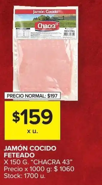 Carrefour Chacra 43 Jamón Cocido Feteado 150g oferta