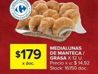Carrefour Medialunas de Manteca / Grasa 12u oferta