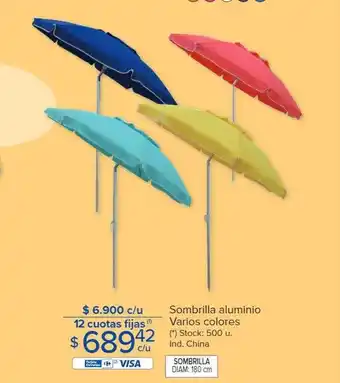 Carrefour Sombrilla aluminio varios colores oferta