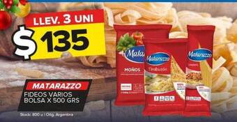 Carrefour Maxi Matarazzo fideos varios bolsa oferta
