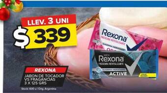 Carrefour Maxi Rexona jabon de tocador vs fragancias oferta