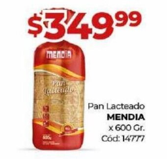 Diarco Pan Lacteado Mendia x 600 gr. oferta