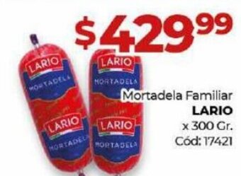 Diarco Mortadela Familiar Lario x 300 gr. oferta