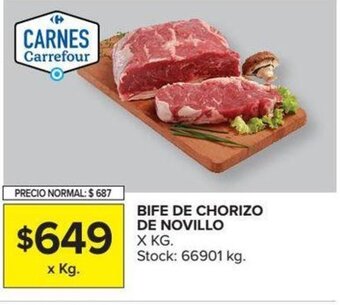 Carrefour Bife de Chorizo de Novillo oferta