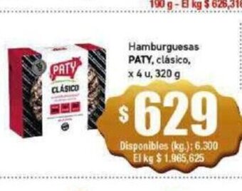Cooperativa Obrera Hamburguesas Paty oferta