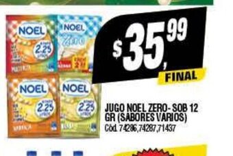 Supermercados Yaguar Jugo Noel Zero - Sob 12gr oferta