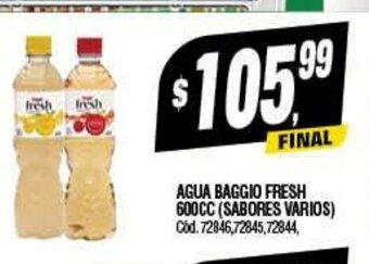 Supermercados Yaguar Agua Baggio Fresh 600cc oferta
