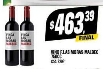 Supermercados Yaguar Vino F.Las Moras Malbec 750cc oferta