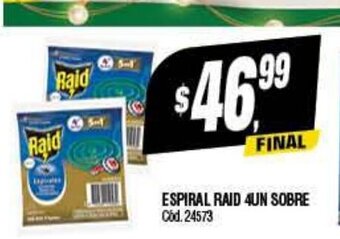 Supermercados Yaguar Espiral Raid 4un Sobre oferta