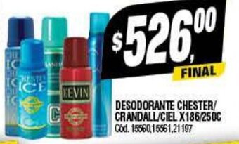 Supermercados Yaguar Desodorante Chester/Crandall/Ciel x 186/250c oferta