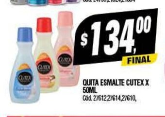 Supermercados Yaguar Quita Esmalte Cutex x 50ml oferta
