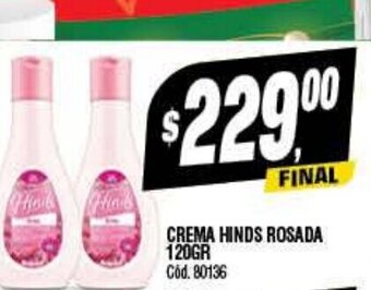 Supermercados Yaguar Crema Hinds Rosada 120gr oferta