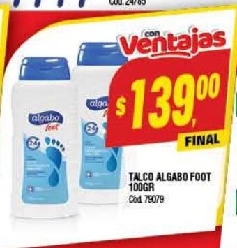 Supermercados Yaguar Talco Algabo Foot 100gr oferta