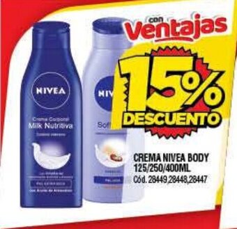 Supermercados Yaguar Crema Nivea Body 125/250/400ml oferta
