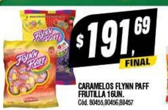 Supermercados Yaguar Caramelos Flynn Paff Frutilla 16Un oferta