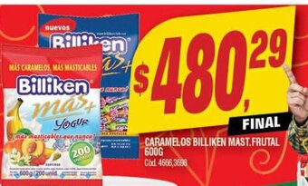 Supermercados Yaguar Caramelos Billiken Mast. Frutal 600g oferta