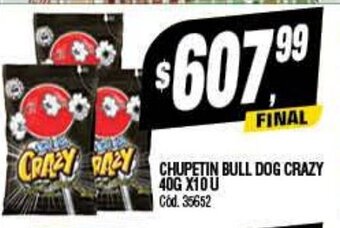 Supermercados Yaguar Chupetin Bull Dog Crazy 40g x 10u oferta