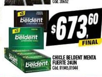 Supermercados Yaguar Chicle Beldent Menta Fuerte 24un oferta