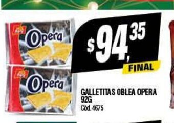 Supermercados Yaguar Galletitas Oblea Opera 92g oferta