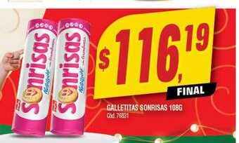 Supermercados Yaguar Galletitas Sonrisas 108g oferta