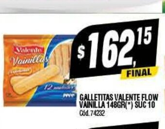 Supermercados Yaguar Galletitas Valente Flow Vainilla 148gr oferta