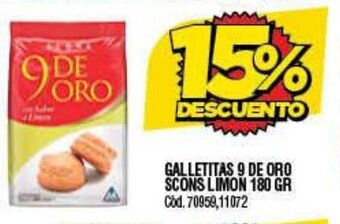 Supermercados Yaguar Galletitas 9 De Oro Scons Limon 180gr oferta
