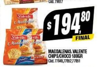 Supermercados Yaguar Magdalenas. Valente Chips/Choco 180gr oferta