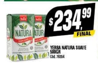 Supermercados Yaguar Yerba Natura Suave 500gr oferta